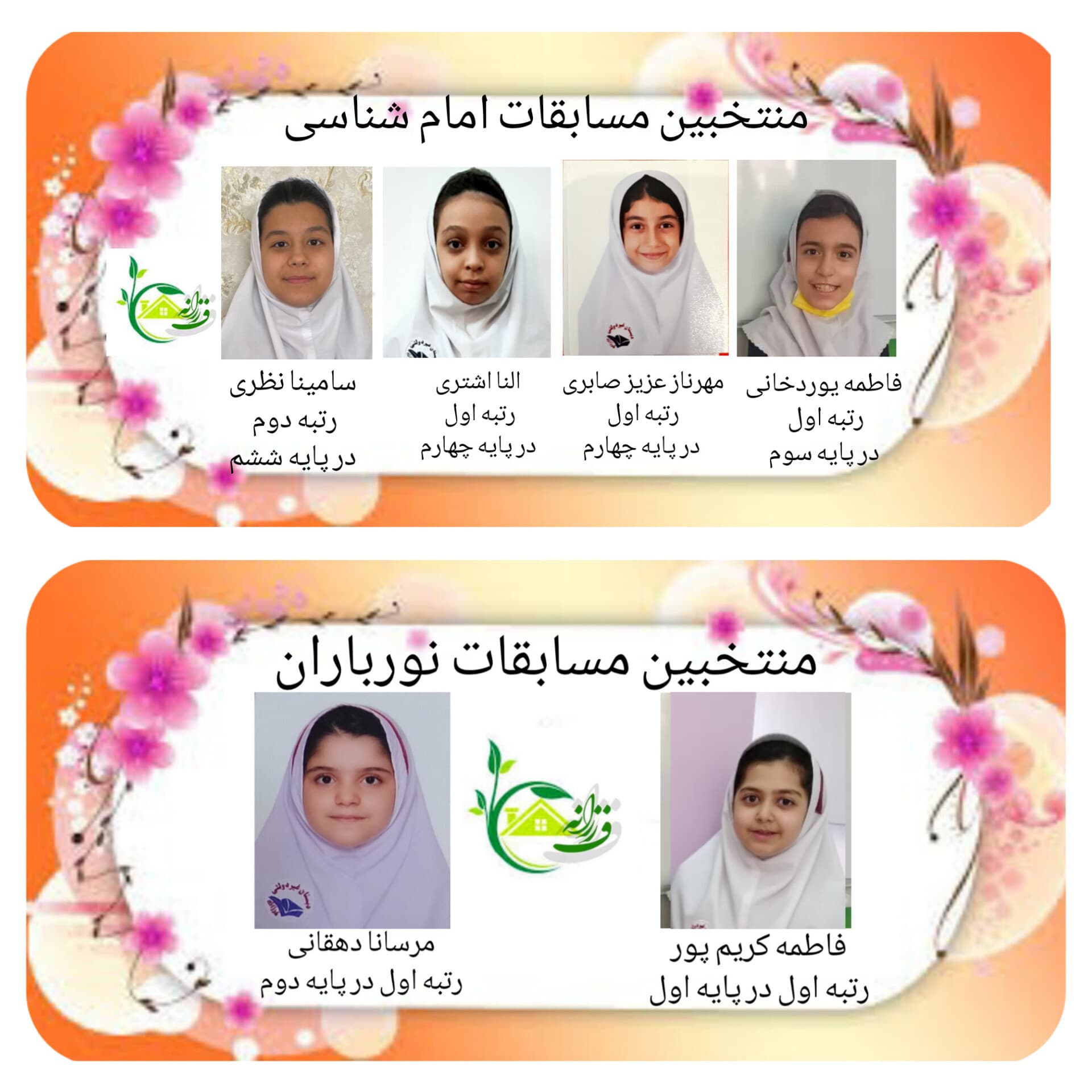 برندگان مسابقات نورباران و امام شناسی